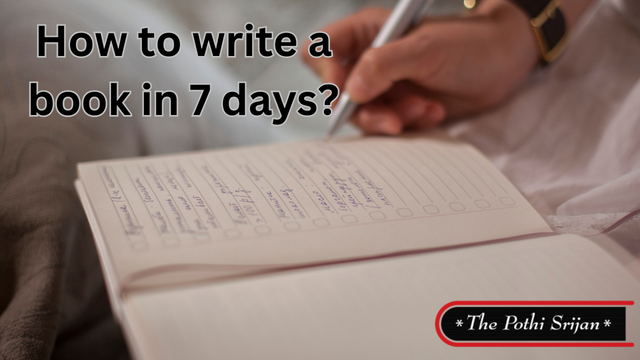 how to write a book in 7 days?
